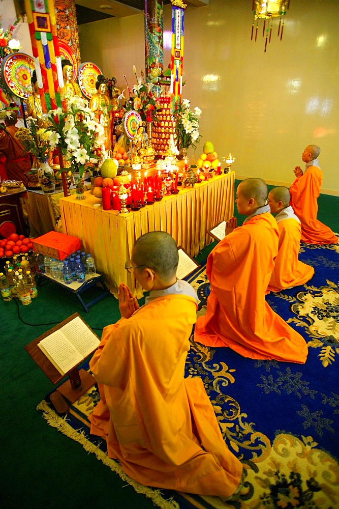 Buddhist ceremony, Linh Son pagoda, Joinville le Pont, France, Europe