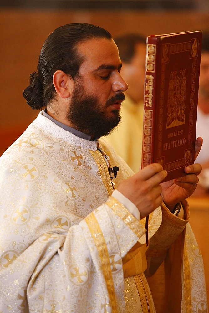 Sunday Mass in Haifa Melkite Cathedral, Haifa, Israel, Middle East