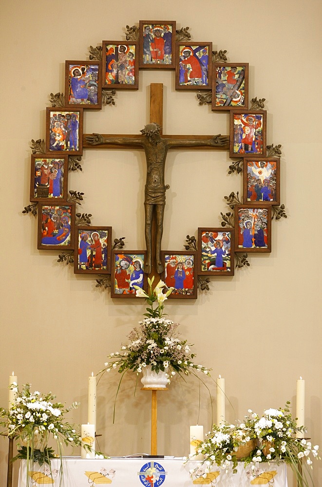 Catholic church altar in Palestine, Beit Jala, Palestine National Authority, Middle East