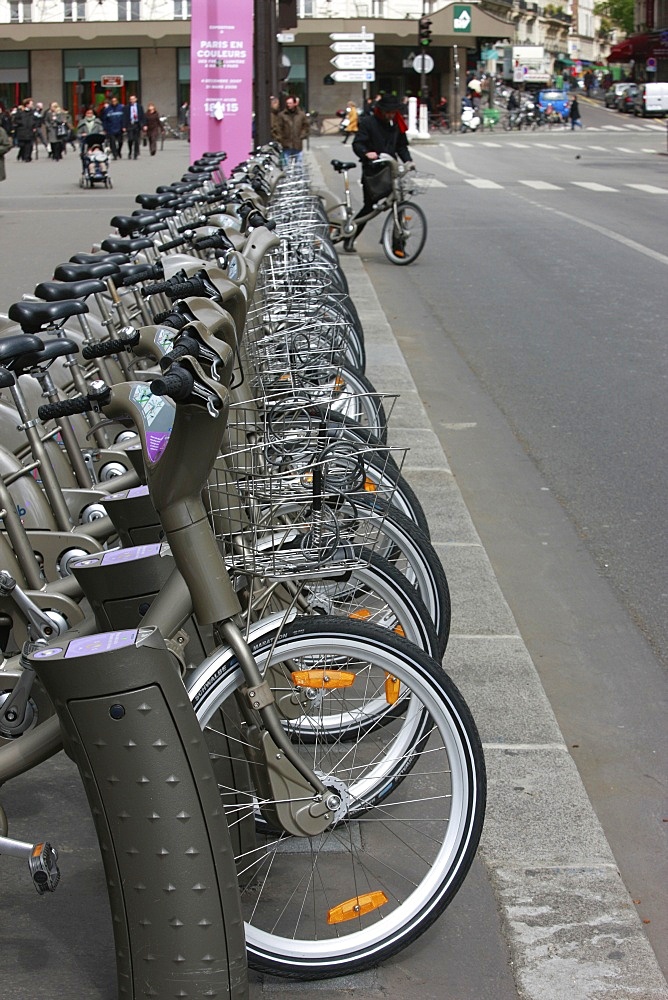 Velib station, Paris, France, Europe