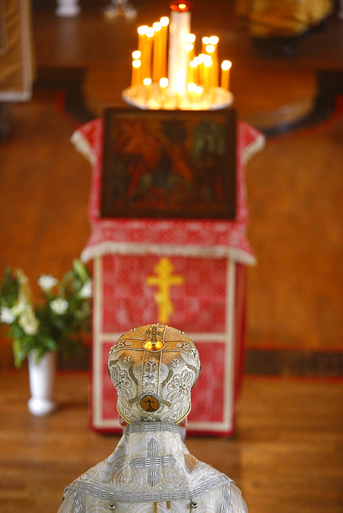 Easter week in Saint Serge orthodox church, Paris, France, Europe