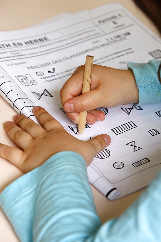 Primary school work, Paris, France, Europe