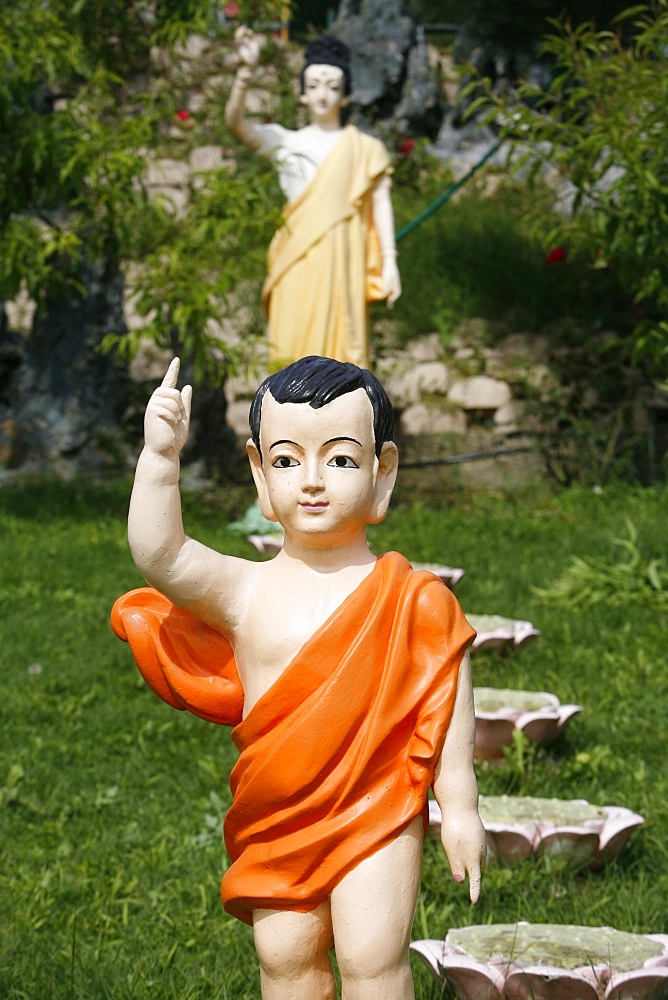 Statue of Prince Siddhartha, Buddha as a child, Sainte-Foy-Les-Lyon, Rhone, France, Europe