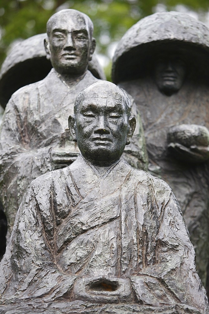 Zen pilgrim statue by Torao Yazaki, Vincennes, Val-de-Marne, France, Europe