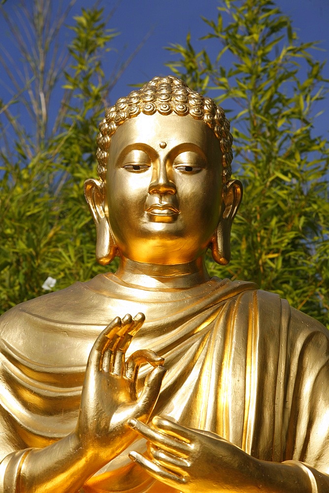 Sitting Buddha statue, Sainte-Foy-Les-Lyon, Rhone, France, Europe