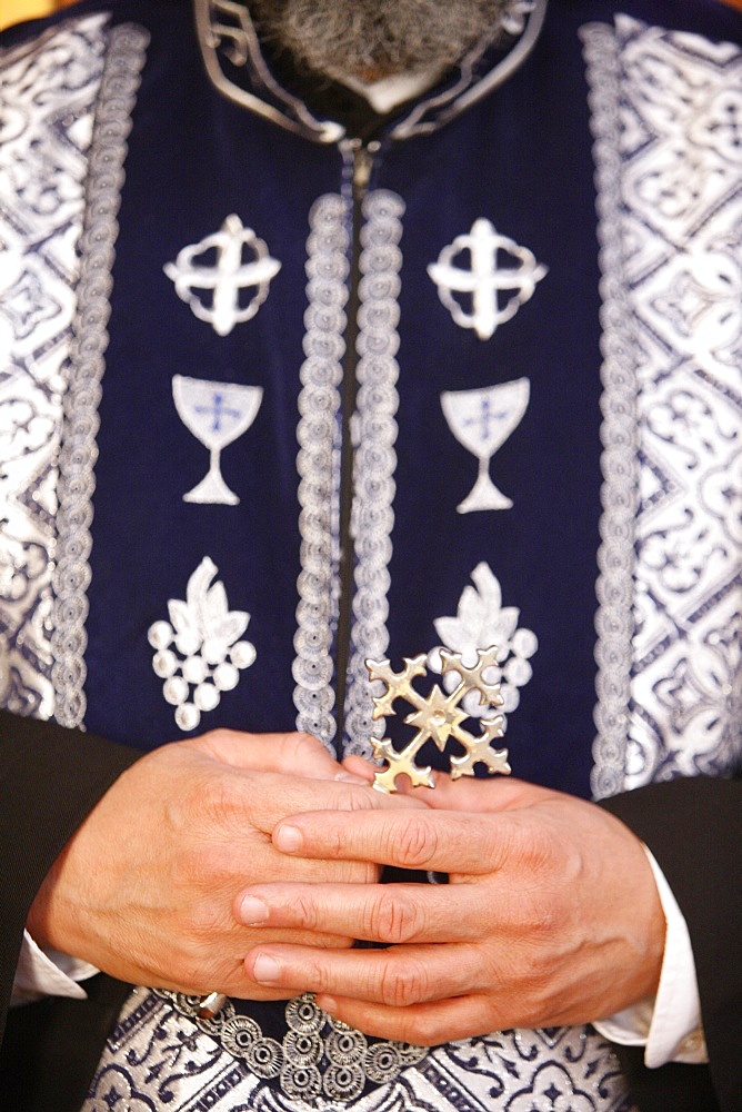 Orthodox Coptic priest, Chatenay-Malabry, Hauts de Seine, France, Europe