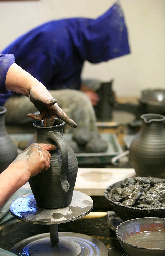 Pottery workshop at Sainte-Marie de la Pierre qui Vire Catholic abbey, St. Leger Vauban, Yonne, France, Europe