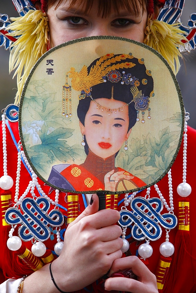 Young girl, Chinese Garden, Sydney, New South Wales, Australia, Pacific