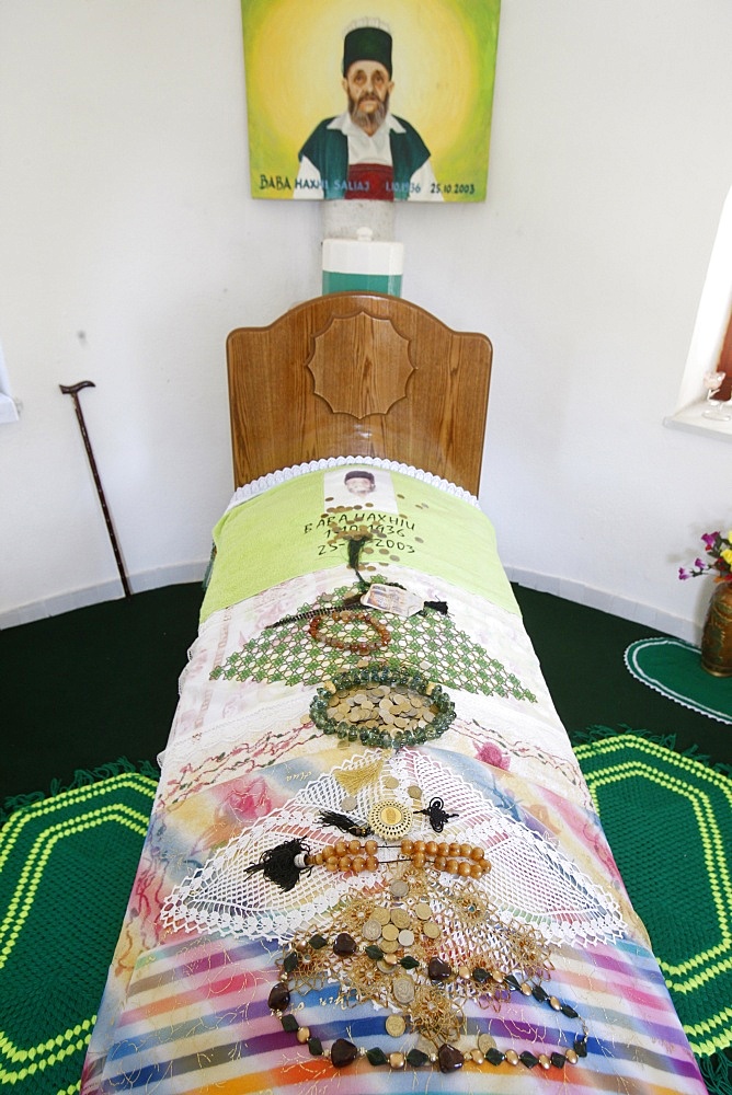 Turbe (tomb) containing Baba Haxhi Saliaj's grave, Girokastra, Albania, Europe