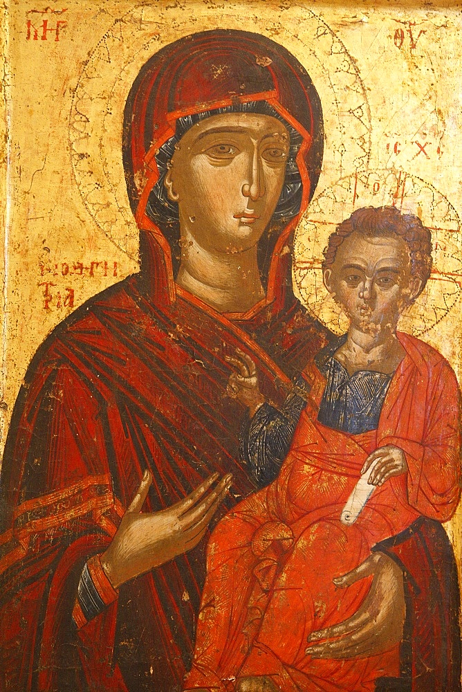 Icon, Sta Mary Hodigitria dating from the 16th century, Berat, Albania, Europe