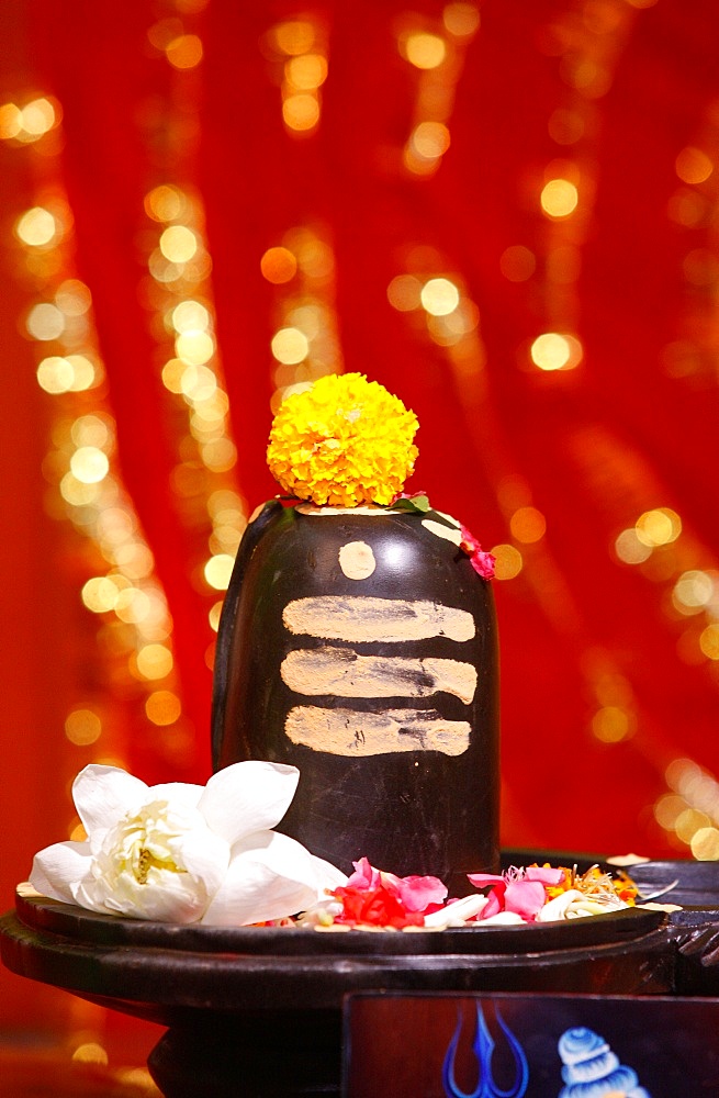 Shiva lingam in Hindu temple, Dubai, United Arab Emirates, Middle East