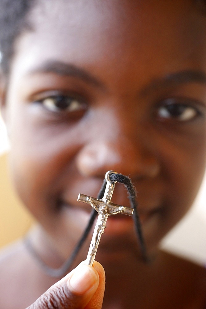 Christian boy, Lome, Togo, West Africa, Africa