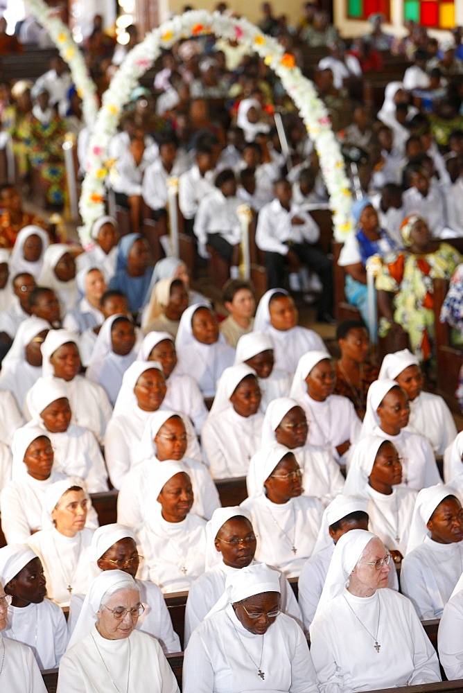 Catholic mass in Lome, Togo, West Africa, Africa