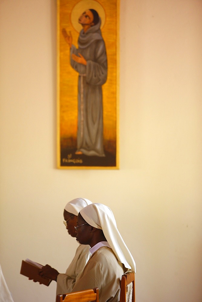 Mass in Akepe Catholic Monastery, Akepe, Togo, West Africa, Africa