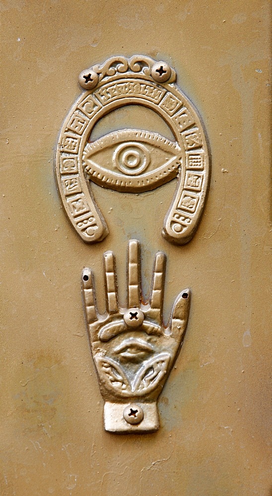 Jewish protection symbols, Safed, Galilee, Israel, Middle East