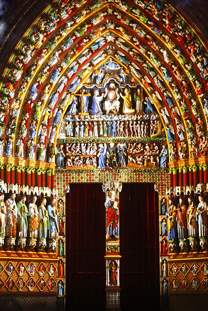 Last Judgement Gate, Amiens Cathedral, UNESCO World Heritage Site, Amiens, Somme, France, Europe