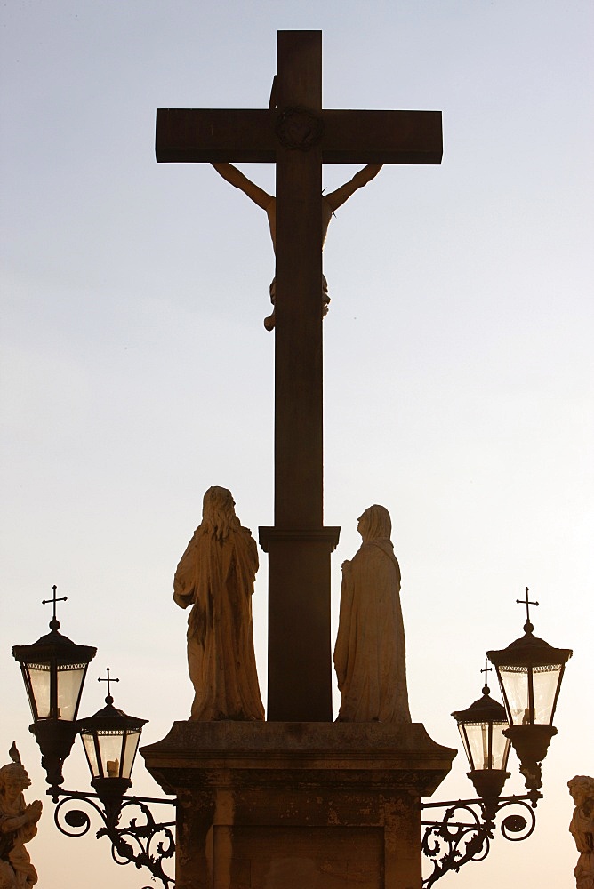 The 19th century calvary outside Notre-Dame des Doms cathedral, Avignon, Vaucluse, France, Europe