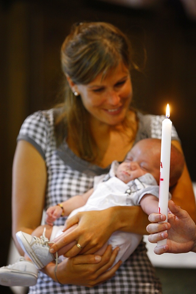 Catholic baptism, Saint Gervais, Haute Savoie, France, Europe