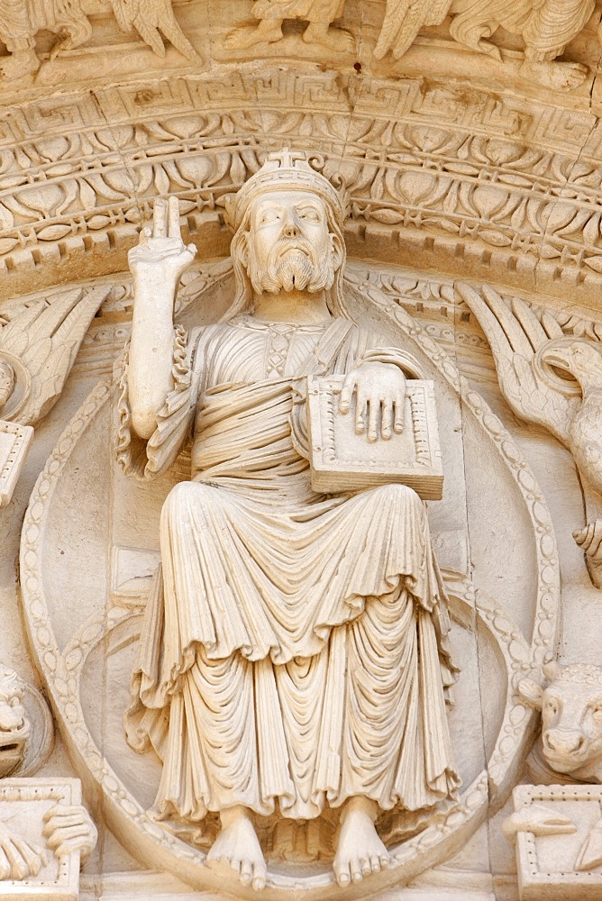 Saint-Trophime church tympanum, Arles, Bouches-du-Rhone, France, Europe