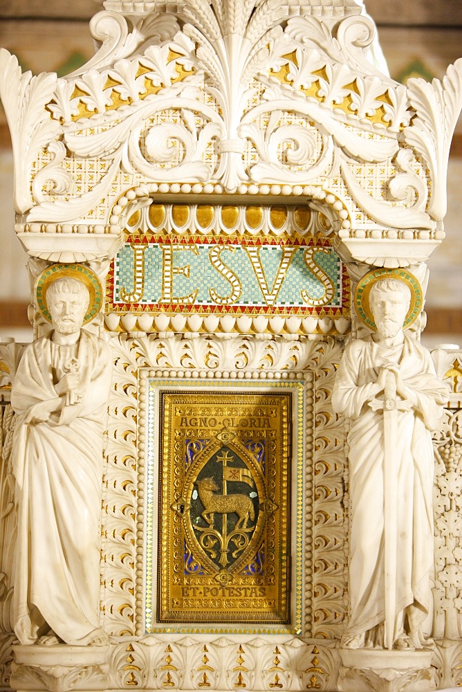 Tabernacle in the crypt of Fourviere Basilica, Lyon, Rhone, France, Europe