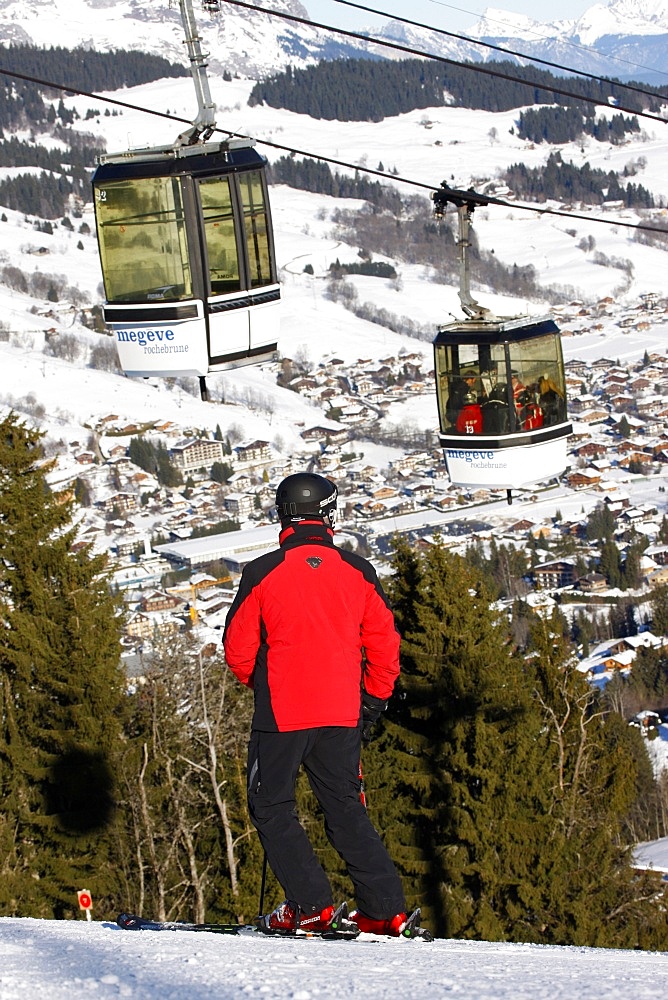 Skilifts in Megeve, Haute Savoie, French Alps, France, Europe