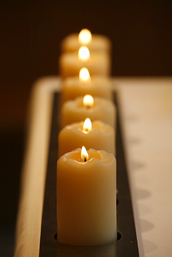 Altar candles, Paris, France, Europe