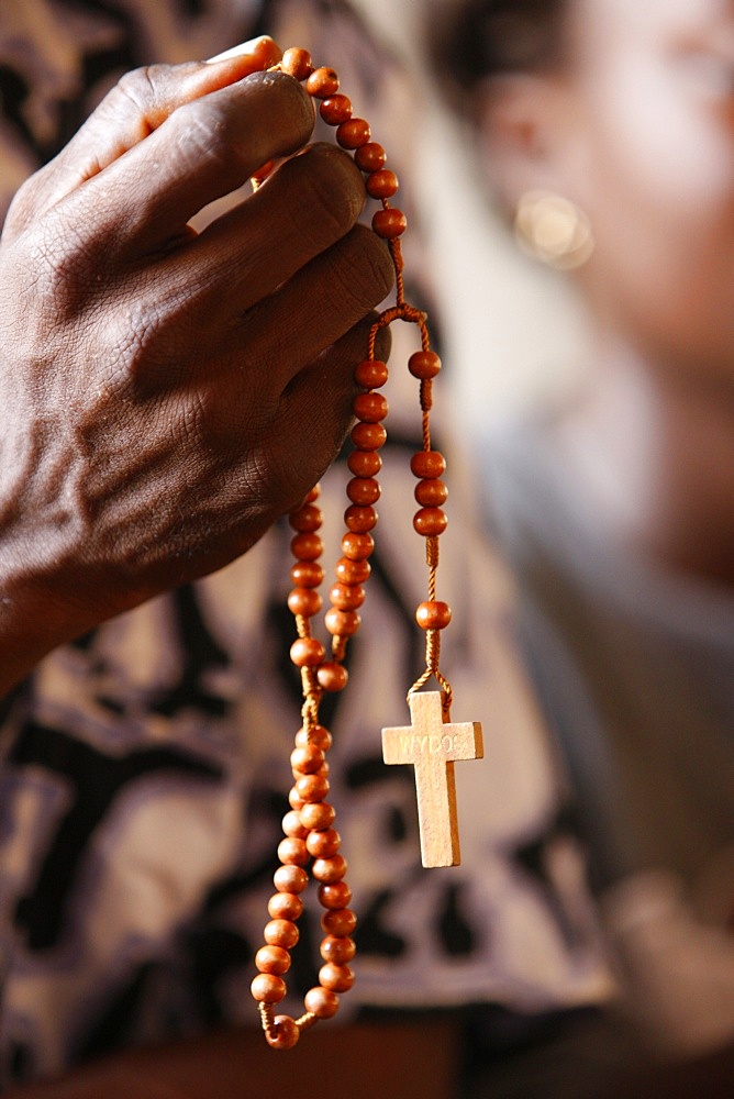 Christian couple praying, Togoville, Togo, West Africa, Africa