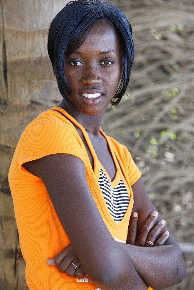 Young Gambian woman, Abene, Casamance, Senegal, West Africa, Africa