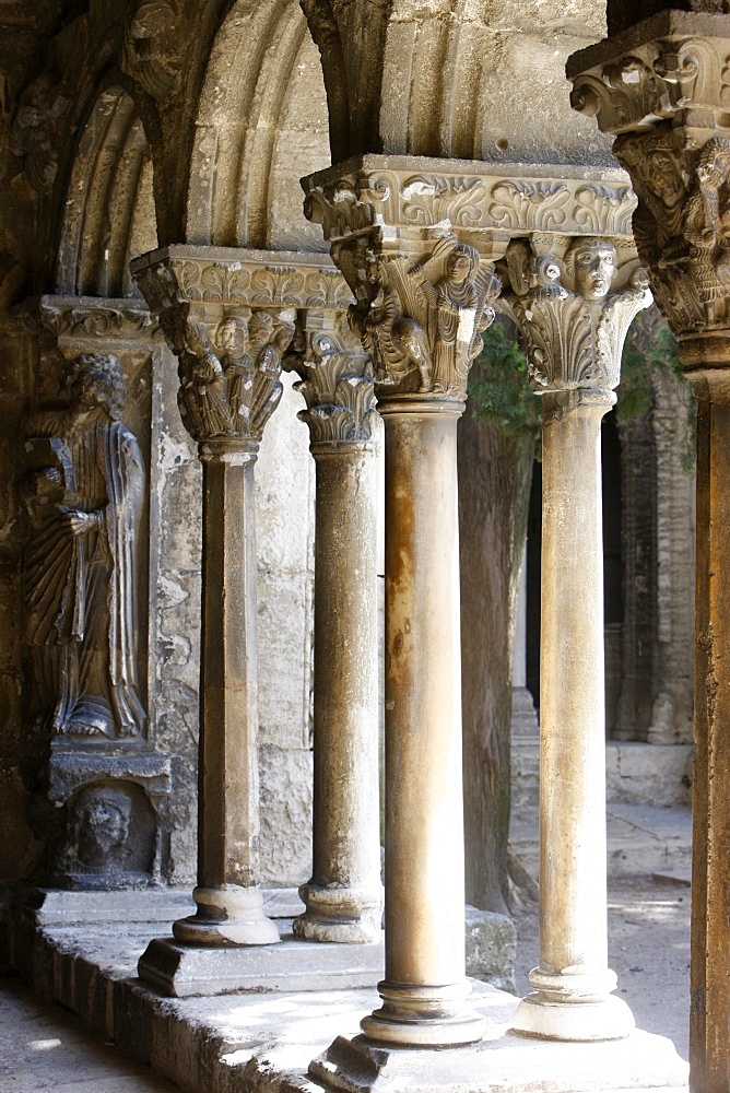 Saint-Trophime church cloister, Arles, Bouches du Rhone, France, Europe