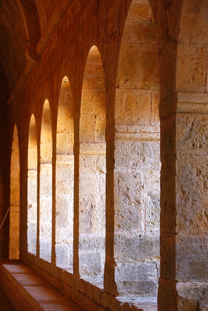 Thoronet abbey cloister, Thoronet, Var, Provence, France, Europe