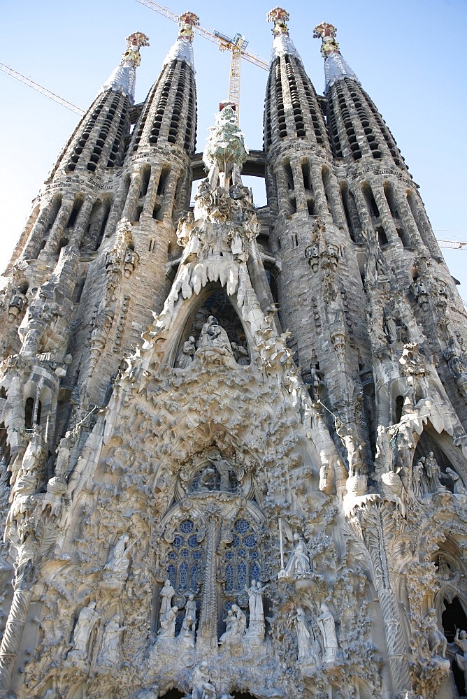 Nativity gate, Sagrada Familia, UNESCO World Heritage Site, Barcelona, Catalonia, Spain, Europe