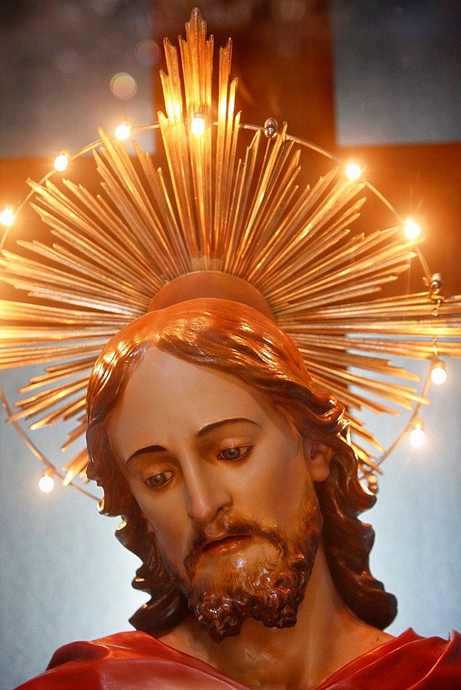 Christ sculpture in Sanctuario SS. Crocifisso della Pieta, Galatone, Apulia, Italy, Europe