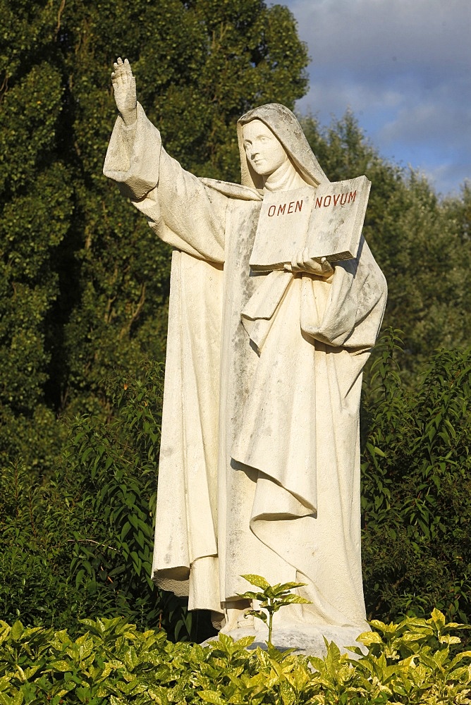 Statue of St. Therese de Lisieux outside Basilica, Lisieux, Normandy, France, Europe