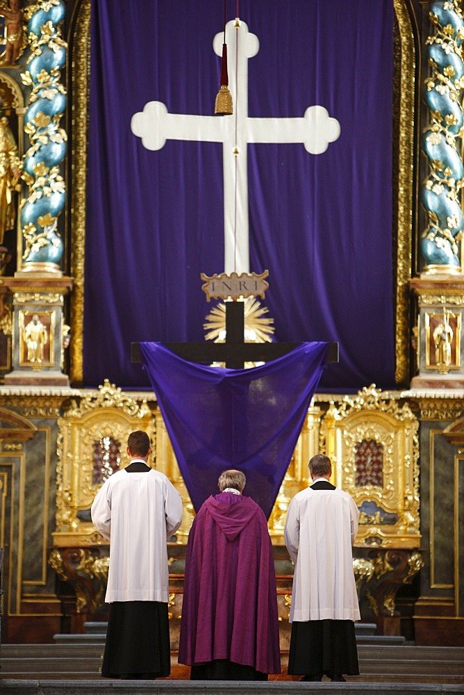 Good  Friday service, Gottweig Benedictine Abbey, Gottweig, Lower Austria, Austria, Europe