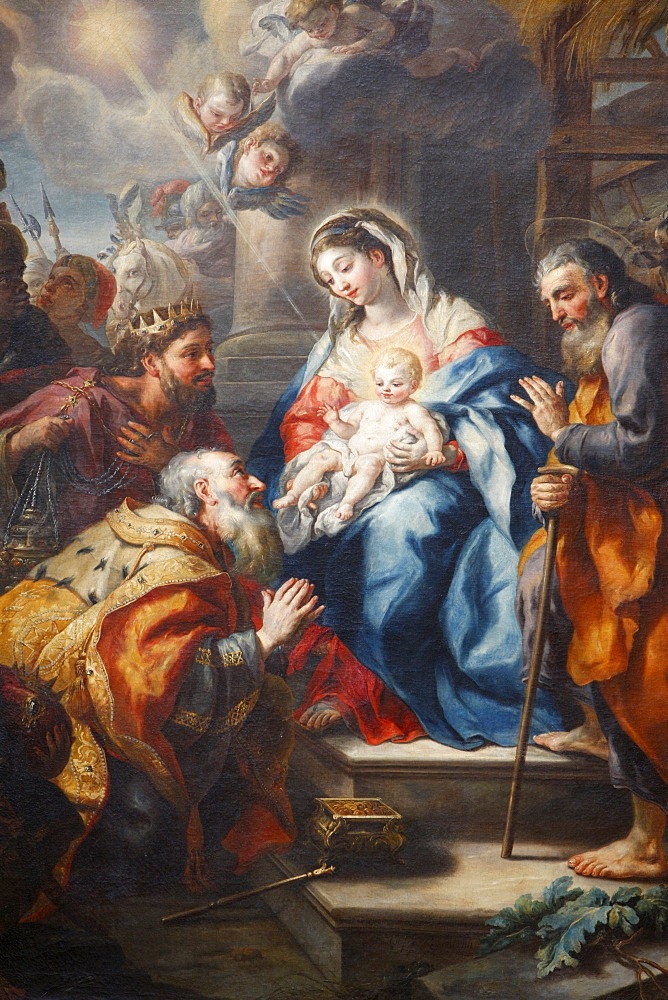 The Adoration of the Magi by J.M. Rottmayr dating from 1723, Melk Abbey, Lower Austria, Austria, Europe