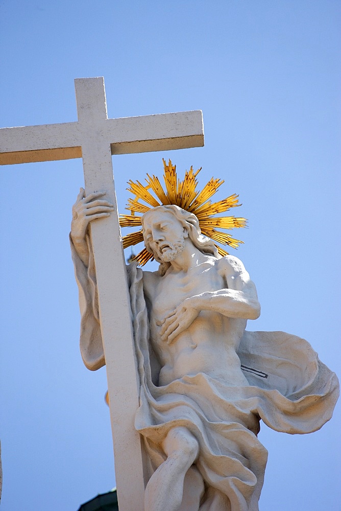 Christ and the cross, Resurrection, Melk Abbey, Melk, Lower Austria, Austria, Europe