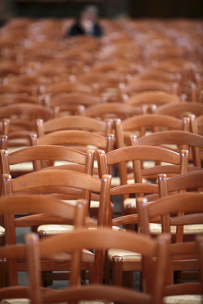 Chairs in Saint-Roch church, Paris, France, Europe