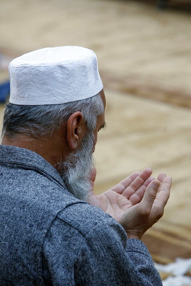 Muslim praying, Geneva, Switzerland, Europe