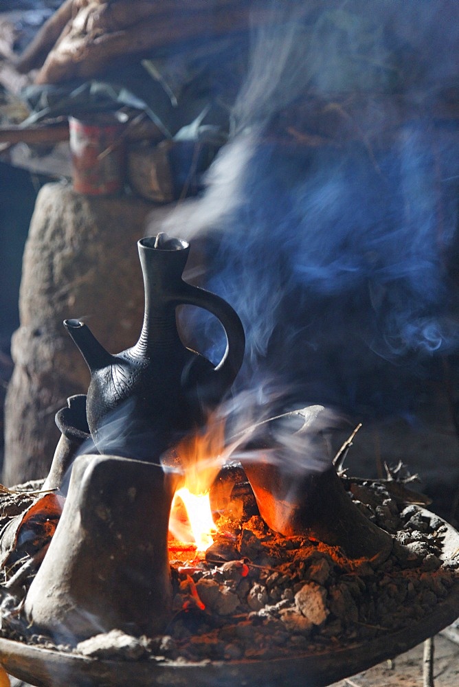 Traditional coffee ceremony in Ethiopia, Africa