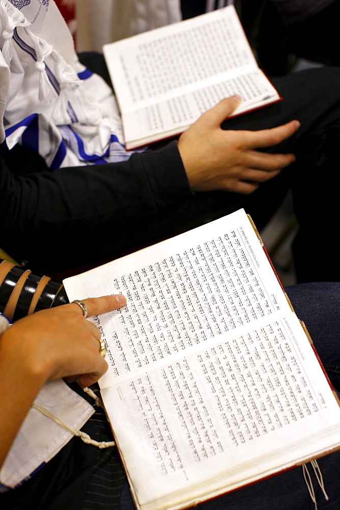 Torah reading in a synagogue, Paris, France, Europe