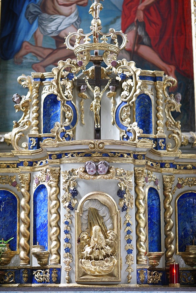 St. John the Baptist's church tabernacle, Les Houches, Haute-Savoie, France, Europe