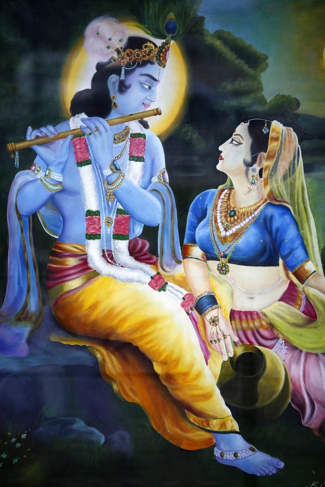 Picture of Hindu gods Krishna and Rada, India, Asia