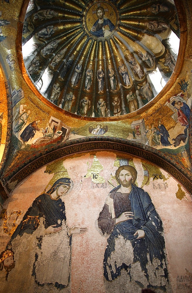 The Khalke Jesus mosaic, Chora Church Museum, Istanbul, Turkey, Europe