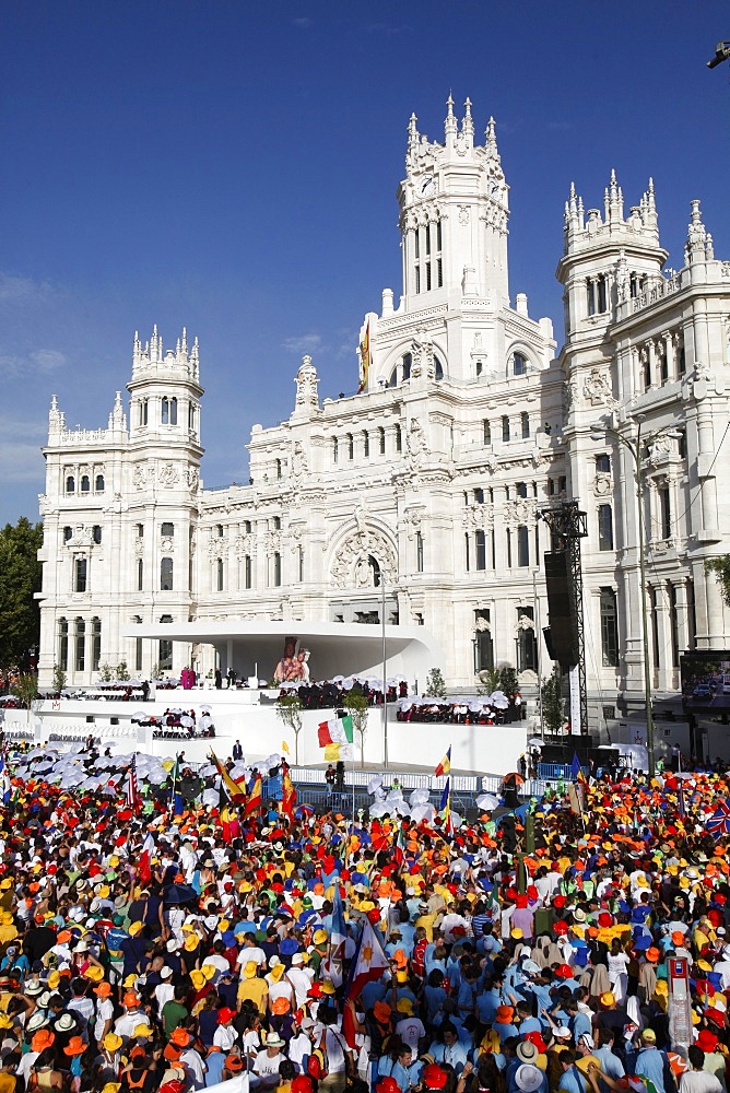 Welcome ceremony for Pope Benedict XVI at World Youth Day 2011, Madrid, Spain, Europe