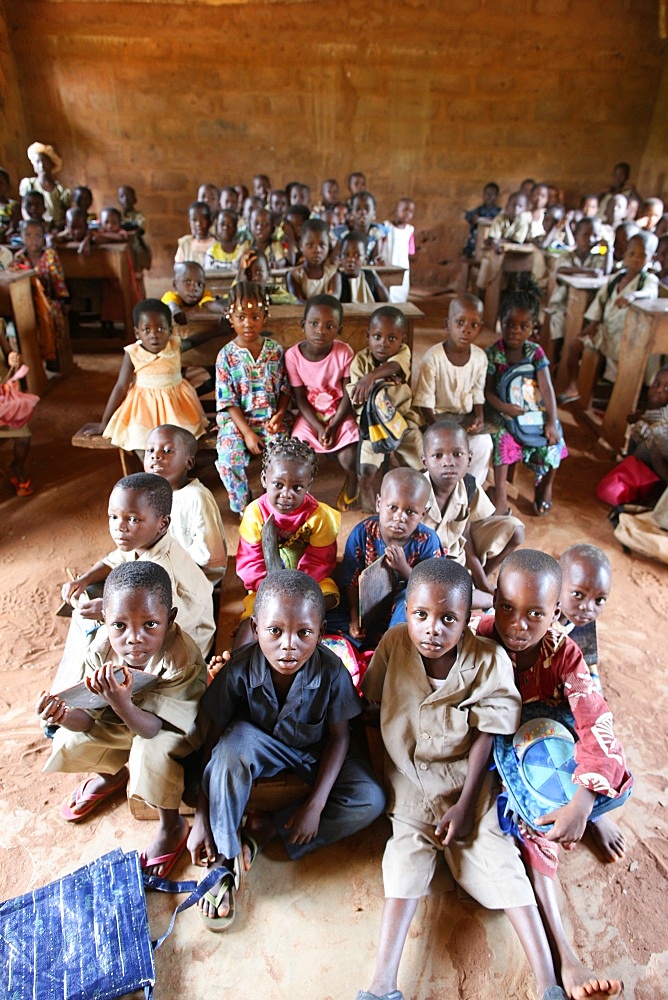 Primary school in Africa, Hevie, Benin, West Africa, Africa