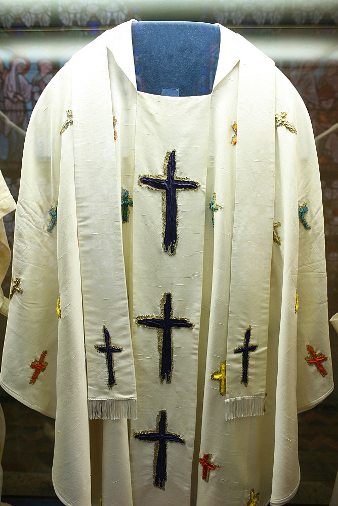 Chasuble designed by Castelbajac in Notre-Dame de Paris Cathedral Treasure Museum, Paris, France, Europe