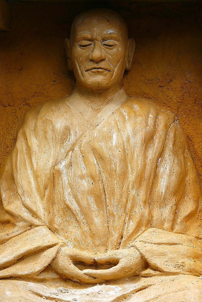 Statue of Zen master, Larzac, Dordogne, France, Europe