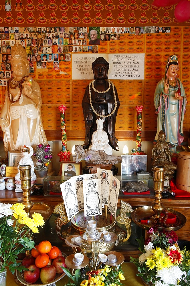 Ancestors' altar, Tu An Buddhist temple, Saint-Pierre-en-Faucigny, Haute Savoie, France, Europe