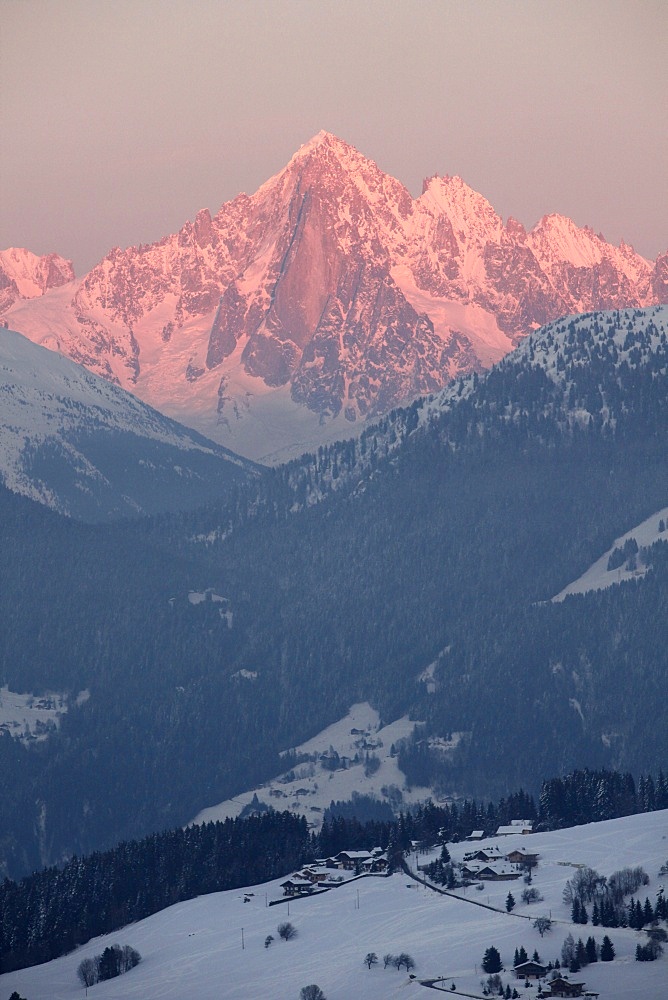 The Green Needle, Mont Blanc mountain range, Megeve, Haute-Savoie, French Alps, France, Europe