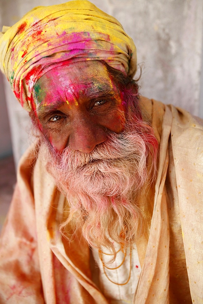 Holi celebration in Goverdan, Uttar Pradesh, India, Asia